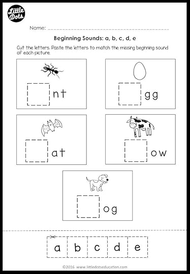 beginning sounds worksheets and activities