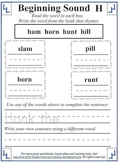 h letter worksheets