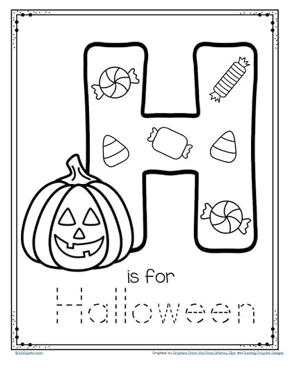letter h is for halloween trace and color printable free halloween