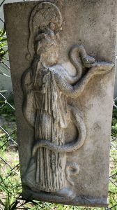 Stela of Athene feeding a snake