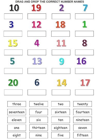number names ukg worksheet