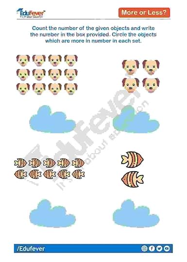 get latest count and tell if more or less ukg maths worksheets