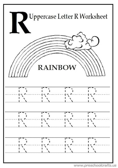 trace the uppercase letter r worksheet free printables preschool crafts