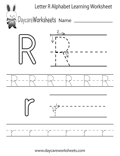 free letter r alphabet learning worksheet for preschool