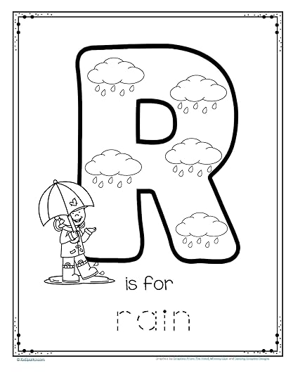 r is for rain trace and color printable tracing worksheets preschool