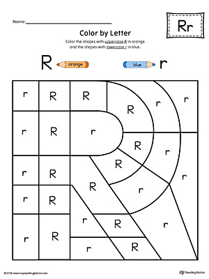 uppercase letter r color by letter worksheet myteachingstationcom