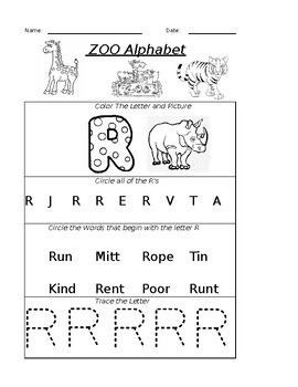 the letter r worksheet by pointer education teachers pay teachers
