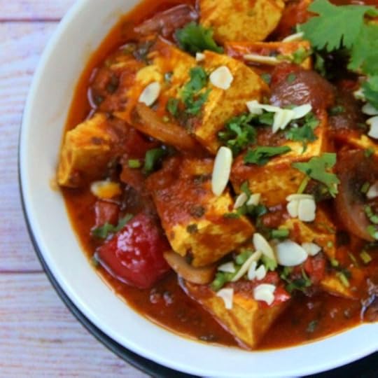 Tofu Curry with Tomato, Bell Peppers and Fenugreek
