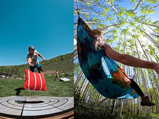 gopro mountain games - cornholl and hammock