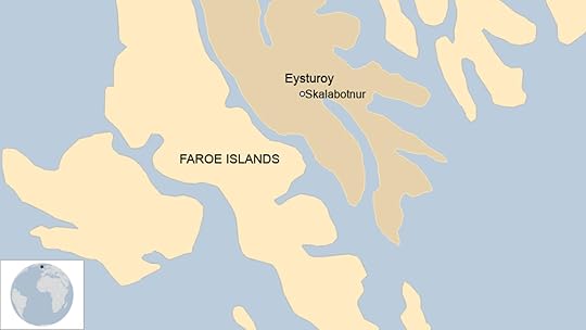 Map: A map showing where Skalabotnur is in the Faroe Islands.