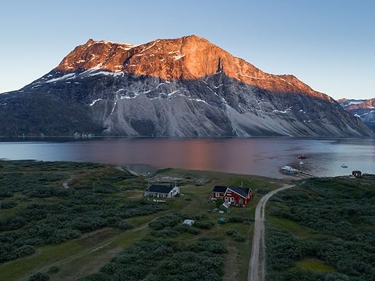 Aerial sunset over Qooqqut