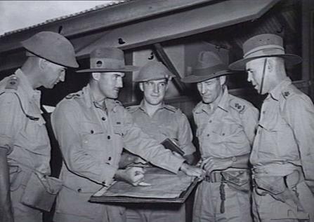 Officers of Australian 30th Brigade at Port Moresby, New Guinea, July 1942 (Australian War Memorial: 025958)
