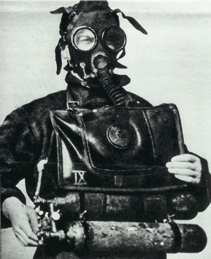 Italian frogman of X MAS, WWII (public domain via Wikipedia)