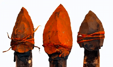 prehistoric stone-tipped spears