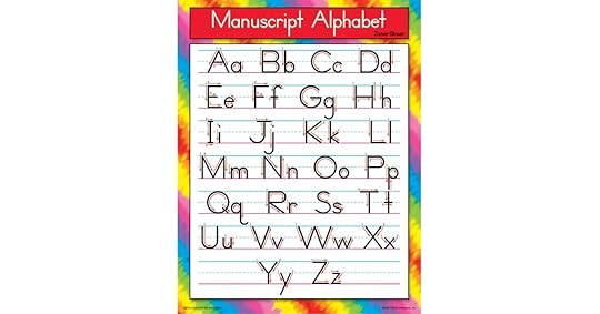 manuscript alphabet zaner bloser learning chart 17 x 22 t 38134