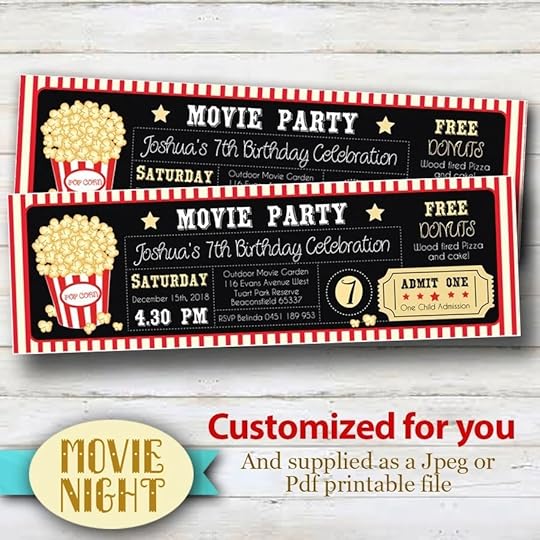 customized movie ticket invitations customized for your etsy ireland