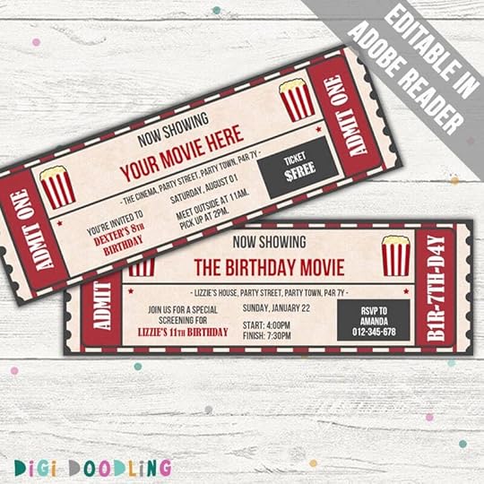movie ticket template movie invitation event ticket etsy denmark