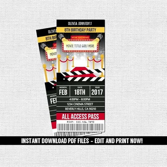 free movie ticket hollywood invitation templates free printable birthday invitation templates bagvania