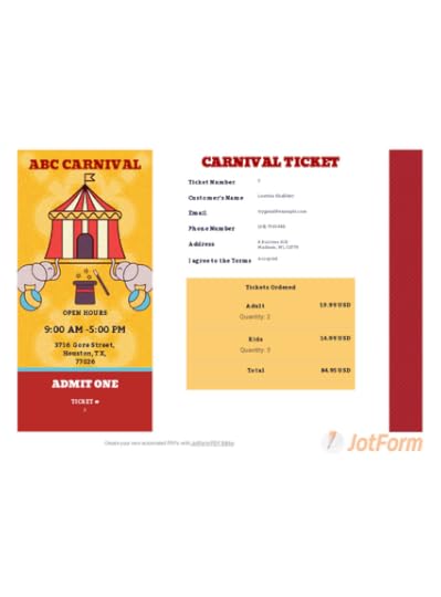 carnival ticket template pdf templates jotform