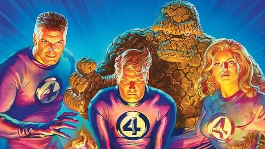 The Fantastic Four in their classic Marvel Comics costumes.