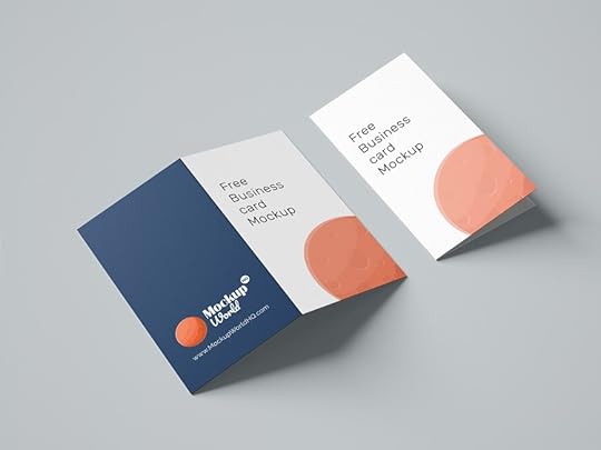 folded business card free mockup mockup world hq