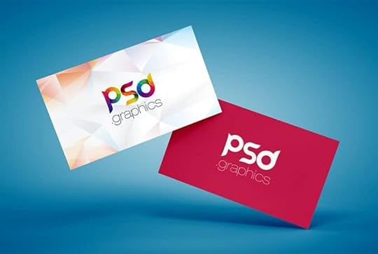 floating business card mockup free psd css author