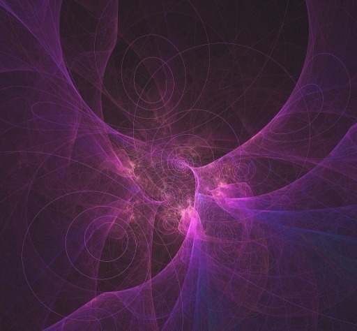 fractal purple circles and swirls black background