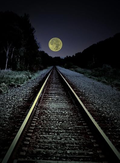 train tracks night