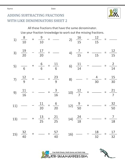 download like denominators adding fractions worksheet template for free