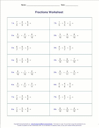 comparing fractions with like denominators worksheet worksheets by