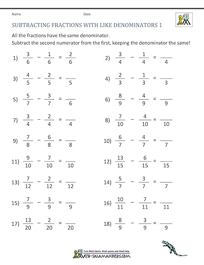 adding and subtracting fractions with like denominators and whole