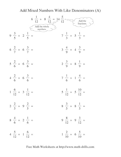13 best images of adding fractions same denominator worksheet
