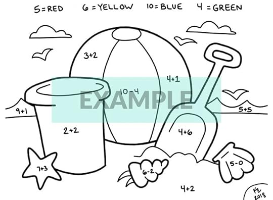 printable math coloring page worksheet 1st grade kids etsy