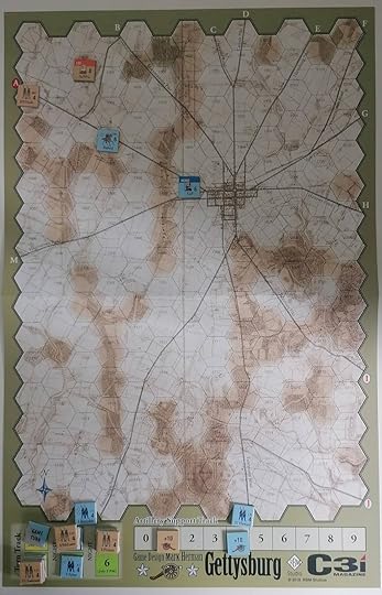 Game map, showing Gettysburg and its environs.