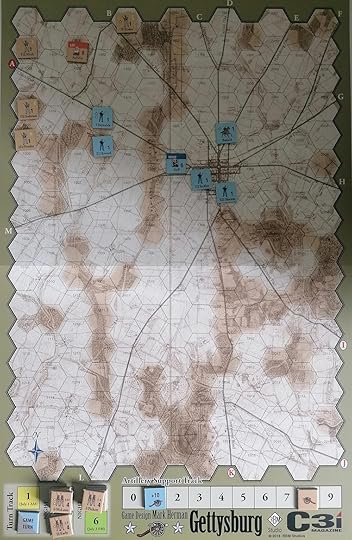 Map of Gettysburg after combat has driven the Confederates from the Union positions