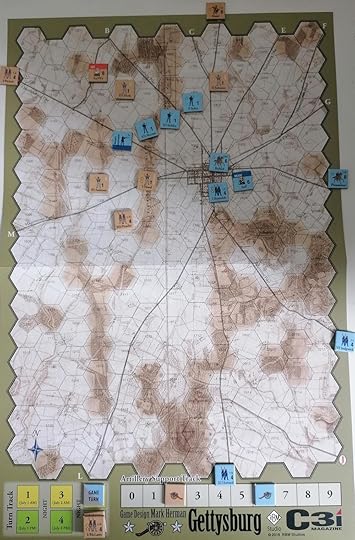 Gettysburg game map on the penultimate turn.
