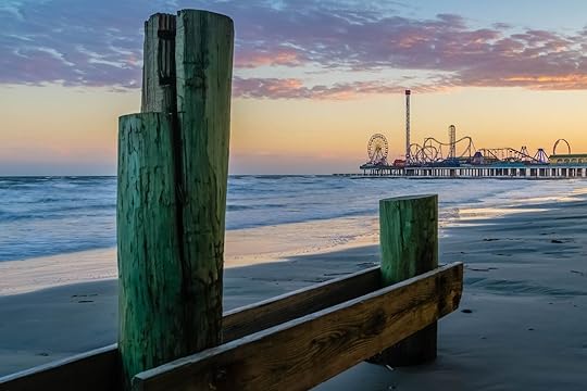 Beach during Galveston tours at night
