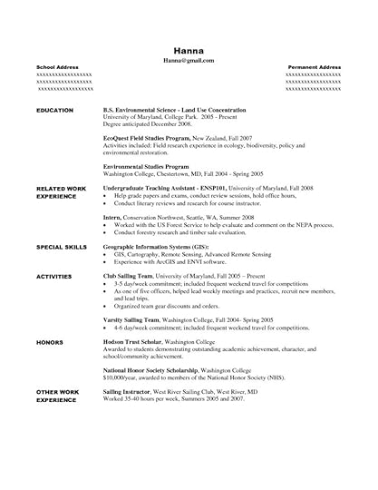 college student resume for internship task list templates