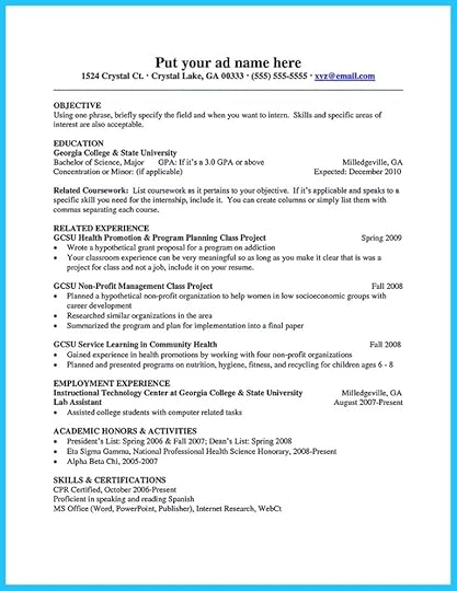 best current college student resume with no experience