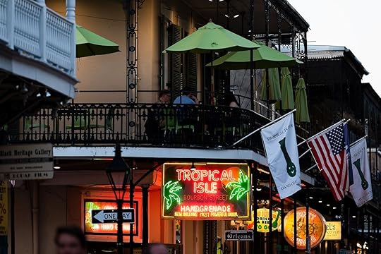 Closeup of a bar sign in New Orleans, Bourbon Street New Orleans