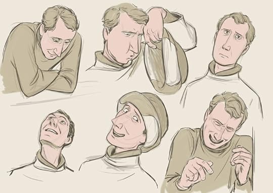 More digital sketches of various angles and expressions for Dr Wilson