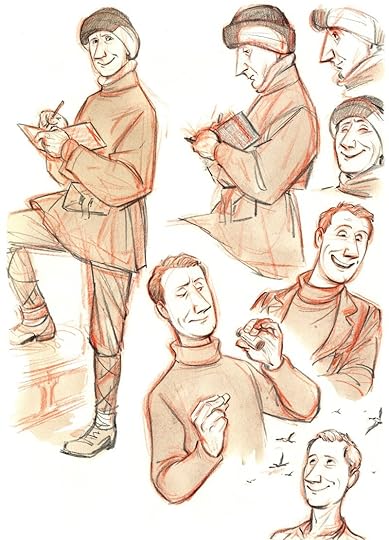 Better sketches of Dr Edward A. Wilson, as I refine his character design