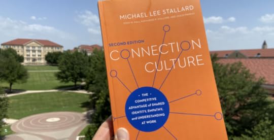 Connection Culture 2nd Edition book shown on campus of Texas Christian University