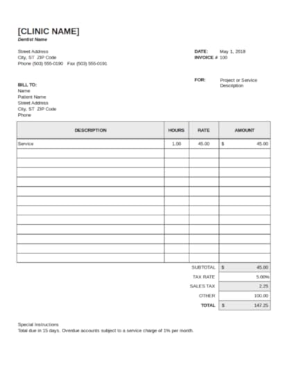 8 dental receipt samples templates pdf word excel