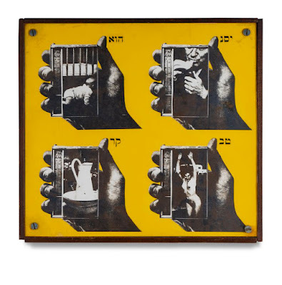 Wallace Berman, "Sound Series No. 2," 1967-68, Verifax Collage and acrylic. Exhibited in the show "Lyrical Cool: A Tribute to Shirley Berman. At the Kohn Gallery, in Los Angeles.