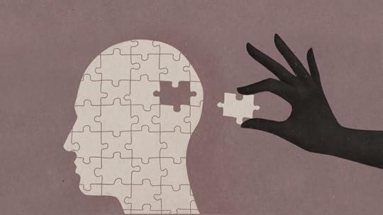 illustration of a hand inserting the final piece of the jigsaw puzzle of the person's profile