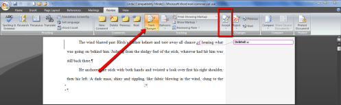 Use Track Changes Accept Button When Figuring Out How to Organize Your Novel's Edits