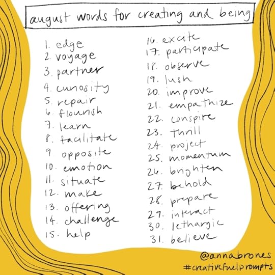 2022 Words for Creating and Being August by Anna Brones