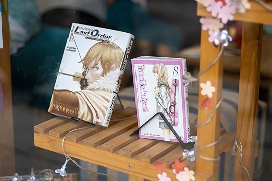 AoKumaCafe-window display-comic book cafes