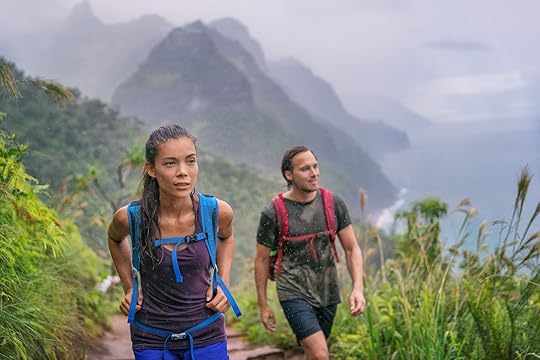 hiking for beginners two people hiking in rain